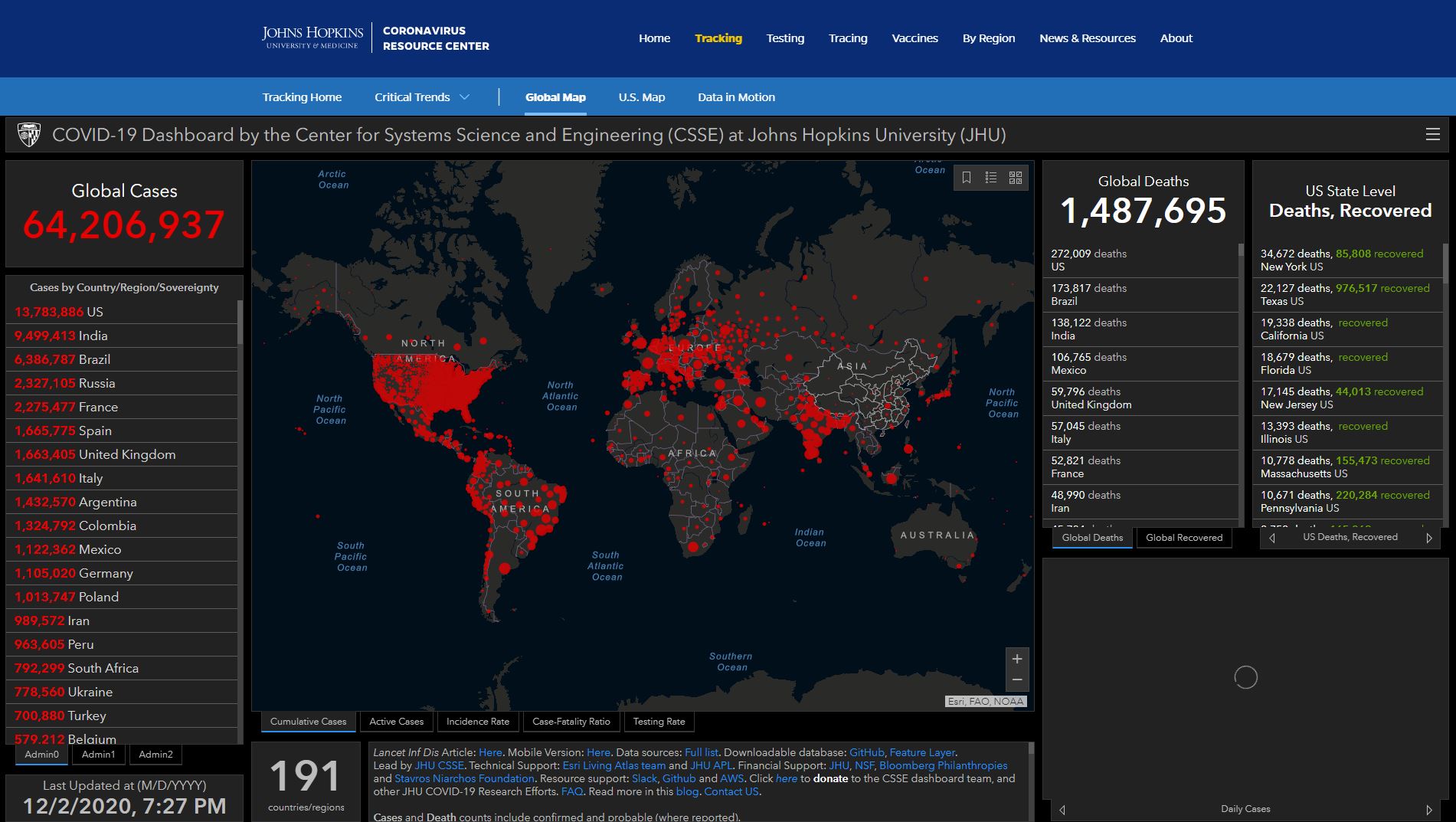 johns hopkins map
